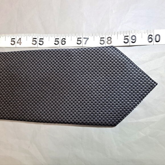 Bruno Piattelli Roma 💯 Woven Silk Men's Necktie 57-60" x 3.25" Gray and Black - Picture 9 of 9